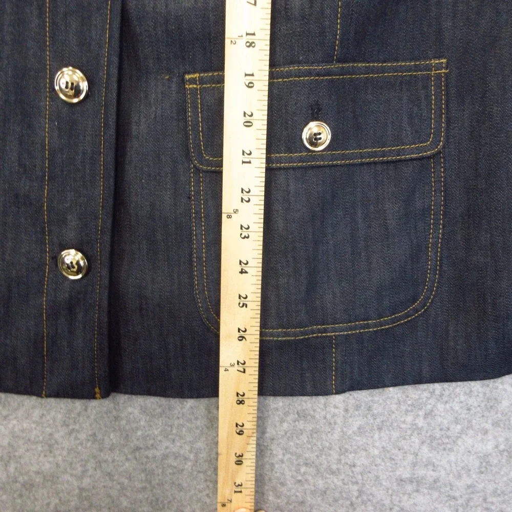Talbots Refined Denim Short Trench Coat Womens 2X Blue Dark Wash Button Up NWT - Picture 9 of 10